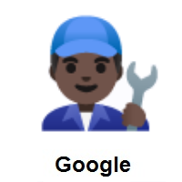 Man Mechanic: Dark Skin Tone on Google Android