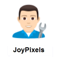 Man Mechanic: Light Skin Tone on JoyPixels