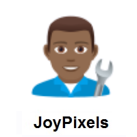 Man Mechanic: Medium-Dark Skin Tone on JoyPixels