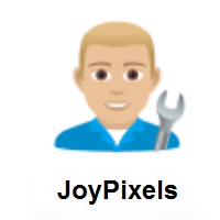 Man Mechanic: Medium-Light Skin Tone on JoyPixels