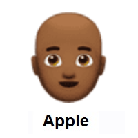 Man: Medium-Dark Skin Tone, Bald on Apple iOS