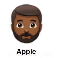 Man: Medium-Dark Skin Tone, Beard on Apple iOS