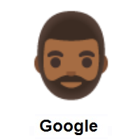 Man: Medium-Dark Skin Tone, Beard on Google Android