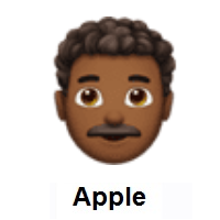 Man: Medium-Dark Skin Tone, Curly Hair on Apple iOS
