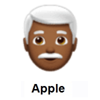 Man: Medium-Dark Skin Tone, White Hair on Apple iOS