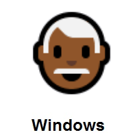 Man: Medium-Dark Skin Tone, White Hair on Microsoft Windows