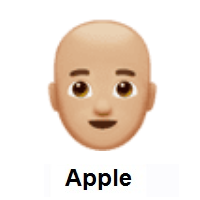 Man: Medium-Light Skin Tone, Bald on Apple iOS