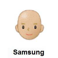 Man: Medium-Light Skin Tone, Bald on Samsung