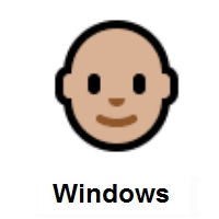 Man: Medium-Light Skin Tone, Bald on Microsoft Windows