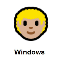 Man: Medium-Light Skin Tone, Curly Hair on Microsoft Windows