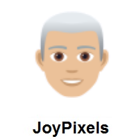 Man: Medium-Light Skin Tone, White Hair on JoyPixels