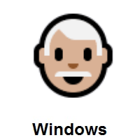 Man: Medium-Light Skin Tone, White Hair on Microsoft Windows