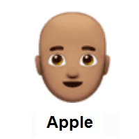 Man: Medium Skin Tone, Bald on Apple iOS