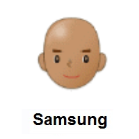 Man: Medium Skin Tone, Bald on Samsung