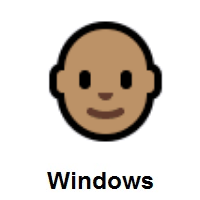 Man: Medium Skin Tone, Bald on Microsoft Windows