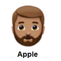 Man: Medium Skin Tone, Beard on Apple iOS