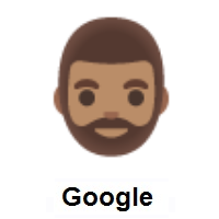 Man: Medium Skin Tone, Beard on Google Android