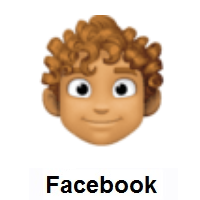 Man: Medium Skin Tone, Curly Hair on Facebook