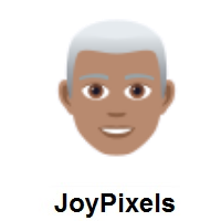 Man: Medium Skin Tone, White Hair on JoyPixels