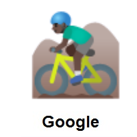 Man Mountain Biking: Dark Skin Tone on Google Android