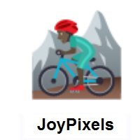 Man Mountain Biking: Dark Skin Tone on JoyPixels
