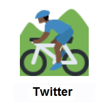 Man Mountain Biking: Dark Skin Tone on Twitter Twemoji