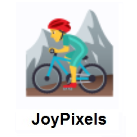 Man Mountain Biking on JoyPixels