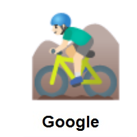 Man Mountain Biking: Light Skin Tone on Google Android