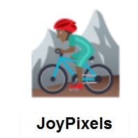 Man Mountain Biking: Medium-Dark Skin Tone on JoyPixels