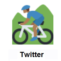 Man Mountain Biking: Medium-Dark Skin Tone on Twitter Twemoji