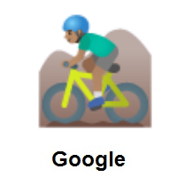 Man Mountain Biking: Medium Skin Tone on Google Android