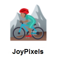 Man Mountain Biking: Medium Skin Tone on JoyPixels