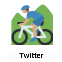Man Mountain Biking: Medium Skin Tone on Twitter Twemoji