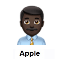 Man Office Worker: Dark Skin Tone on Apple iOS