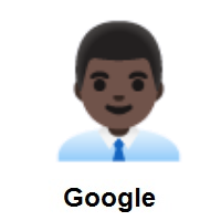 Man Office Worker: Dark Skin Tone on Google Android