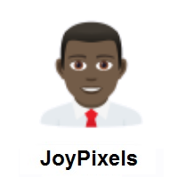 Man Office Worker: Dark Skin Tone on JoyPixels