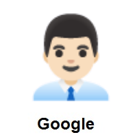 Man Office Worker: Light Skin Tone on Google Android