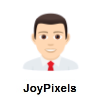 Man Office Worker: Light Skin Tone on JoyPixels