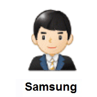 Man Office Worker: Light Skin Tone on Samsung