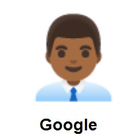 Man Office Worker: Medium-Dark Skin Tone on Google Android
