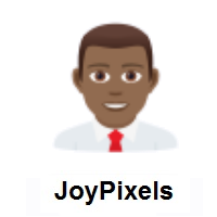 Man Office Worker: Medium-Dark Skin Tone on JoyPixels