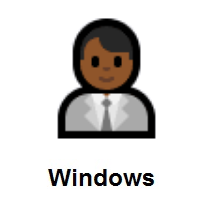 Man Office Worker: Medium-Dark Skin Tone on Microsoft Windows