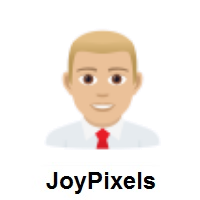 Man Office Worker: Medium-Light Skin Tone on JoyPixels