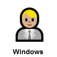Man Office Worker: Medium-Light Skin Tone on Microsoft Windows