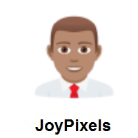 Man Office Worker: Medium Skin Tone on JoyPixels