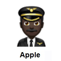 Man Pilot: Dark Skin Tone on Apple iOS