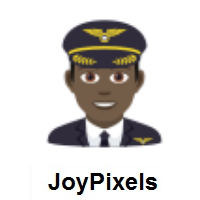 Man Pilot: Dark Skin Tone on JoyPixels