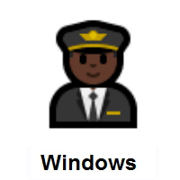 Man Pilot: Dark Skin Tone on Microsoft Windows