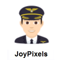 Man Pilot: Light Skin Tone on JoyPixels