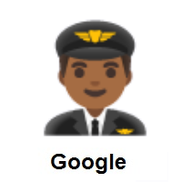 Man Pilot: Medium-Dark Skin Tone on Google Android